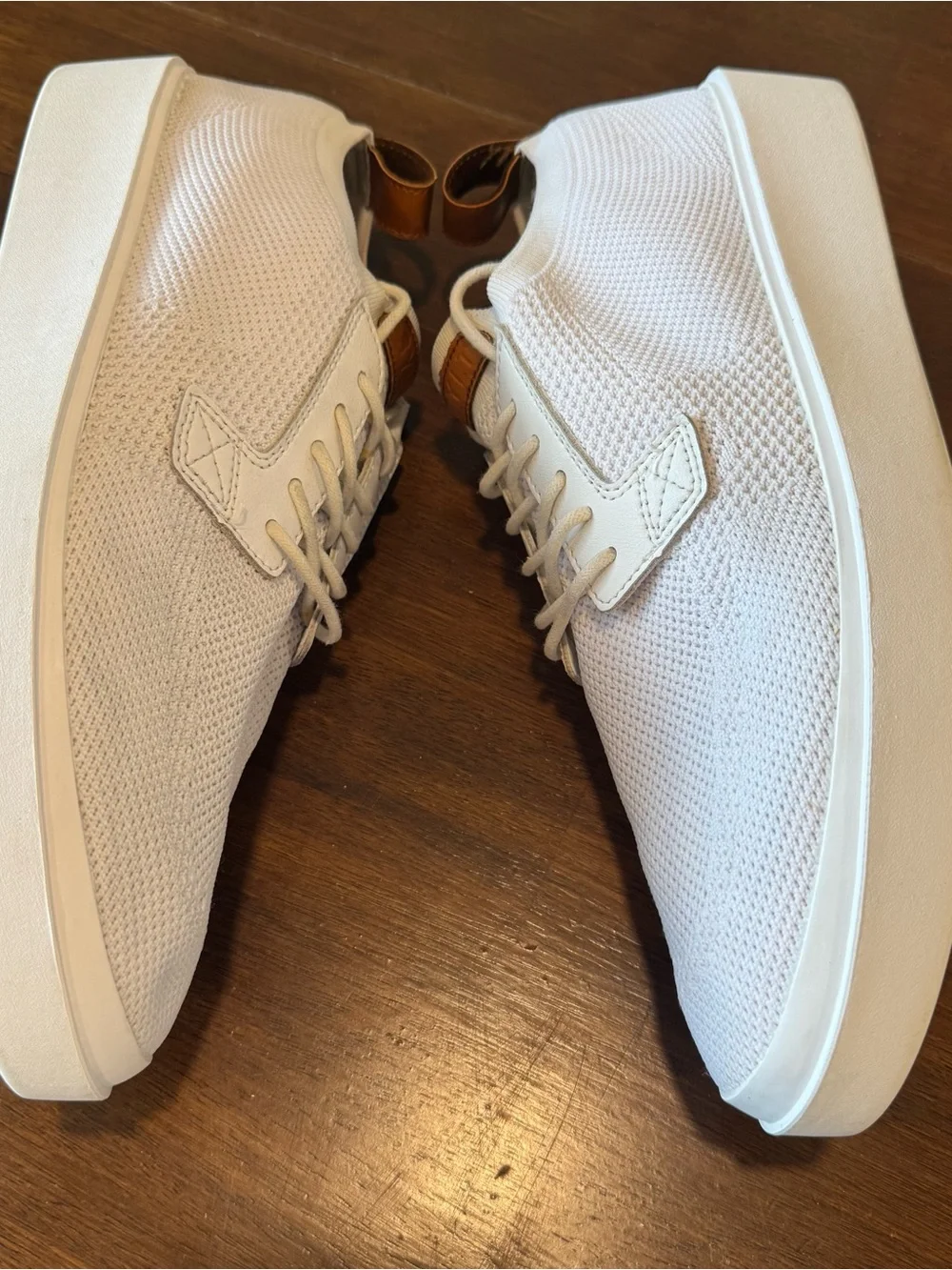 BYLT Lido Knit Shoes Sneakers Low Top Lace Up Comfort ALL White Mens SZ 12